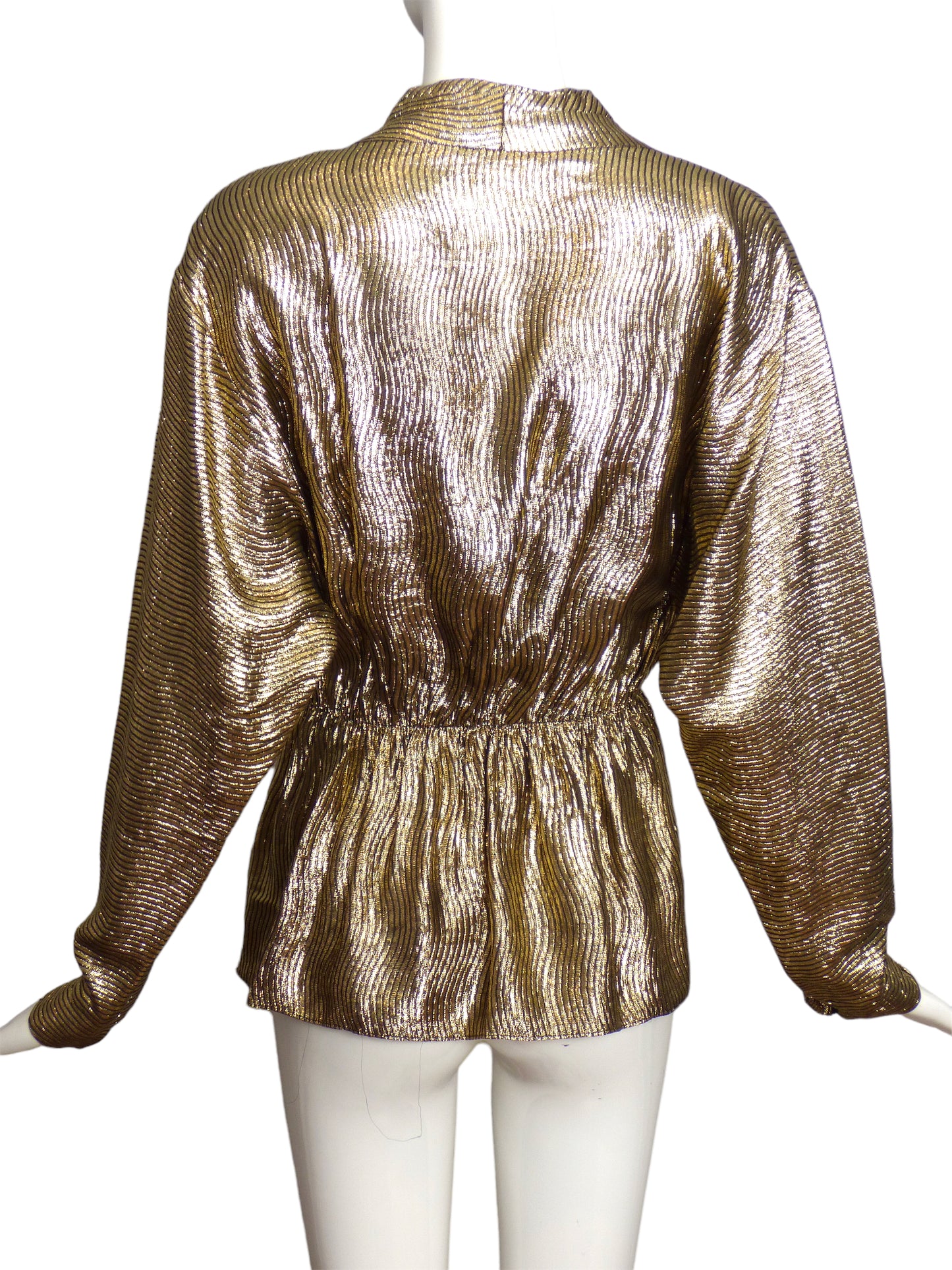 1970s Gold Lame Blouse, Size-6