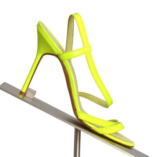 MANOLO BLAHNIK- Florescent Yellow Strappy Sandals Size-38