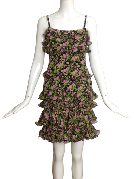 FE ZANDI- Floral Chiffon Print Dress, Size-4