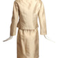 CHARLES COOPER- 1960s Ivory Beaded Skirt Suit, Size 6