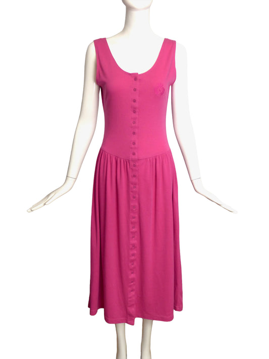 PIERRE CARDIN- NWT 1980s Pink Jersey Dress, Size-Small