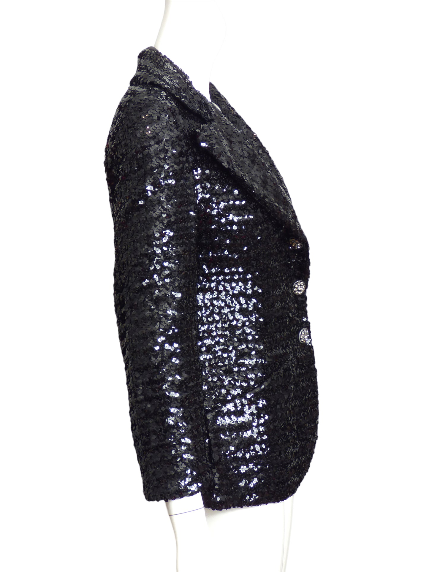 1970s Black Sequin Evening Blazer, Size-6