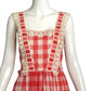 BOB MACKIE & RAY AGHAYAN-1970s Red & Ivory Gingham Dress, Size-2