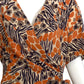 1980s Silk Print Wrap Dress, Size 10