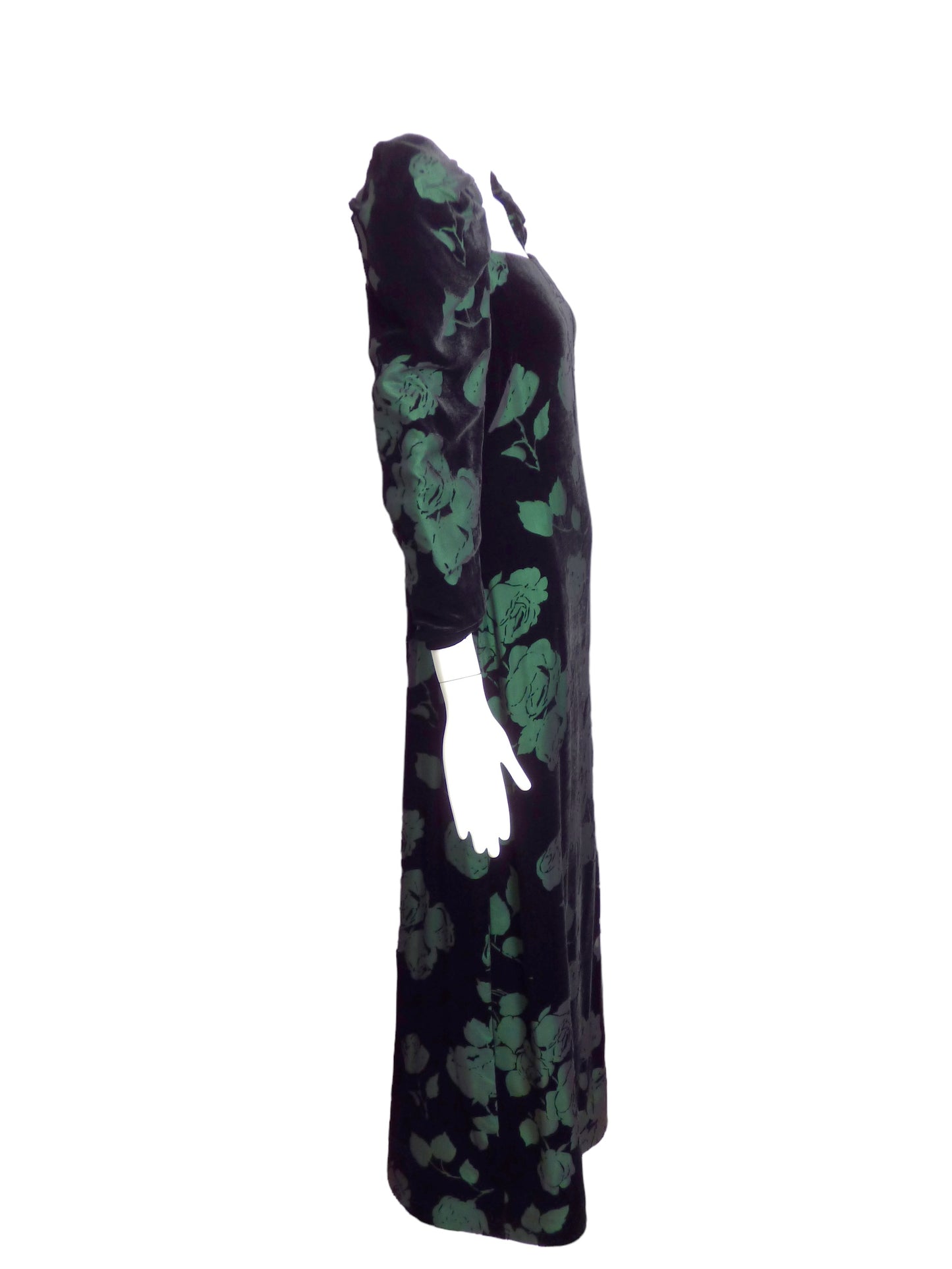 SCAASI- 1980s Voided Velvet Evening Dress, Size 6