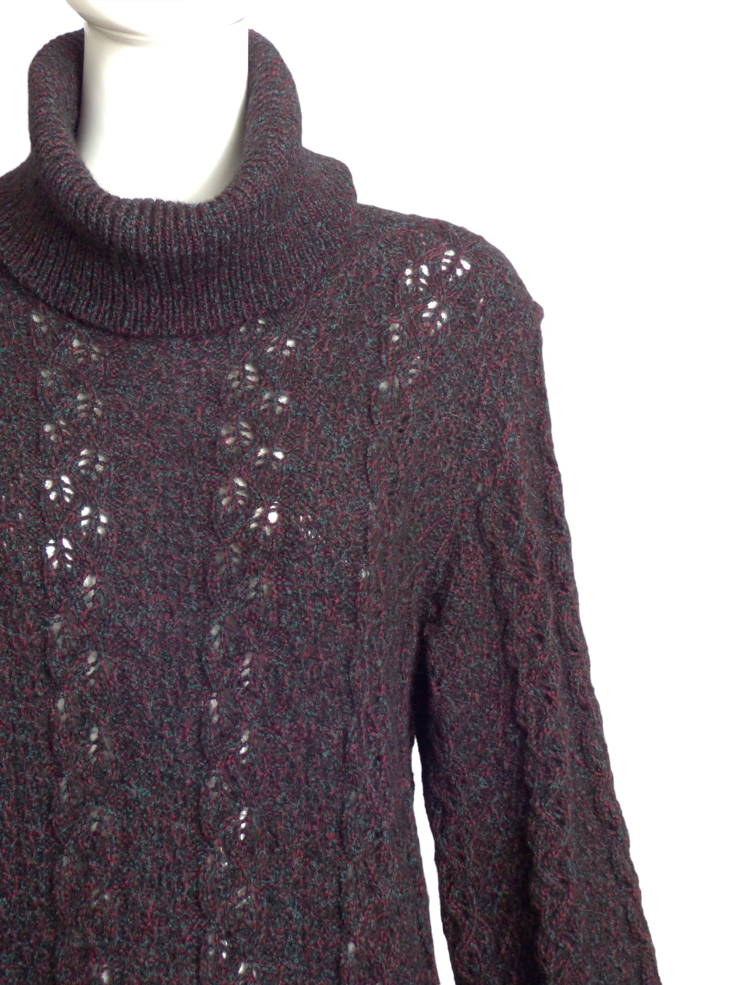 MISSONI- 1970s Wool Knit Turtleneck Dress, Size 8