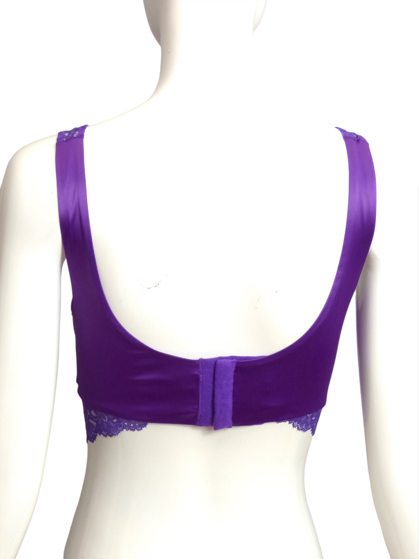 VERSACE- NWT 2023 Purple Satin & Lace Bra Top, Multiple Sizes Available