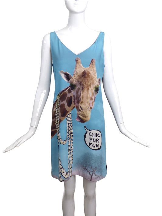 MOSCHINO CHEAP AND CHIC-NWT Giraffe Print Shift Dress, Size-10