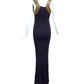 ROBERTO CAVALLI- Beaded Crepe Evening Gown, Size 6