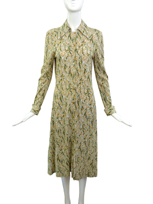 DIANE VON FURSTENBERG- 1970s Floral Dress, Size 8