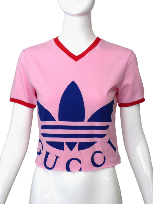 GUCCI x ADIDAS- NWT 2022 Cropped Graphic T-Shirt, Size 0