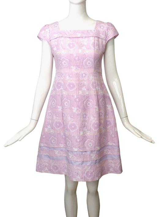 COURREGES- Pink Floral Brocade Dress, Size 4
