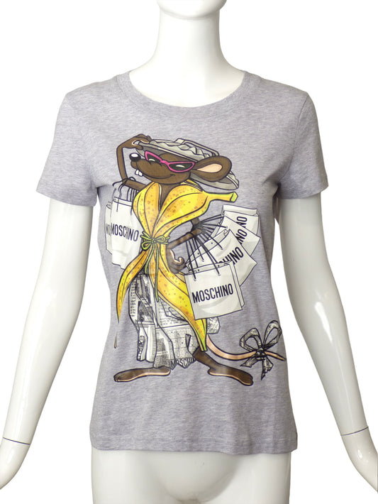 MOSCHINO COUTURE- NWT Graphic Print Rat T-Shirt, Size 4