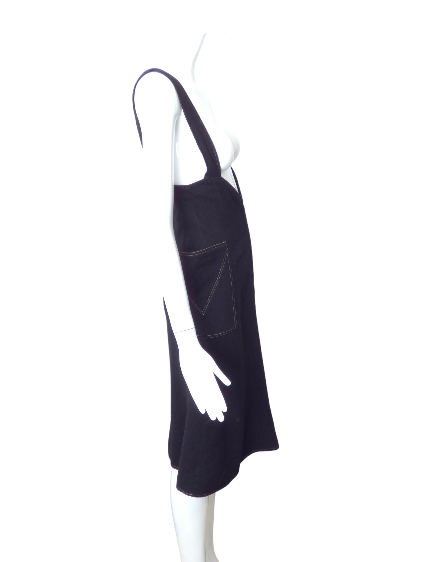 NORMA KAMALI- 1970s Black Wool Suspender Skirt, Size 4