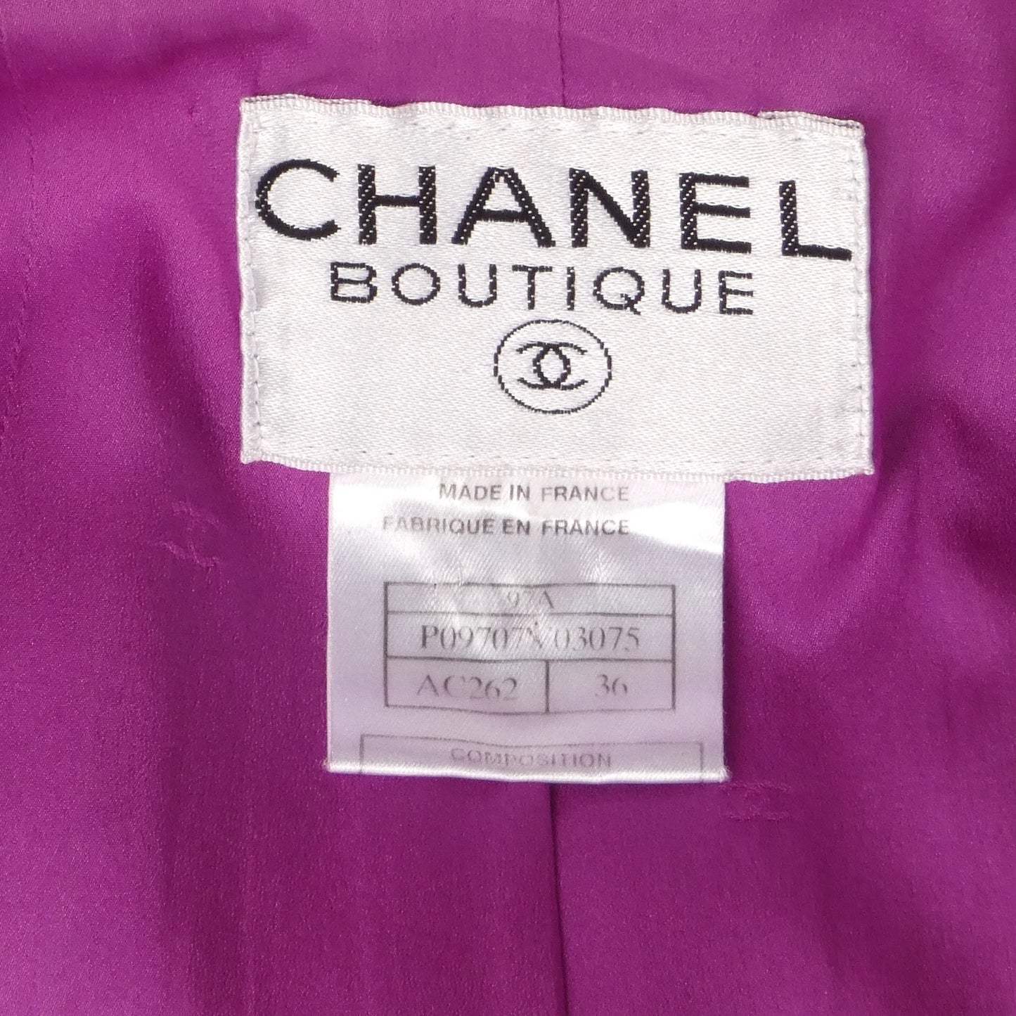 CHANEL BOUTIQUE- AS IS 1997 Lilac Wool Jacket, Size 6