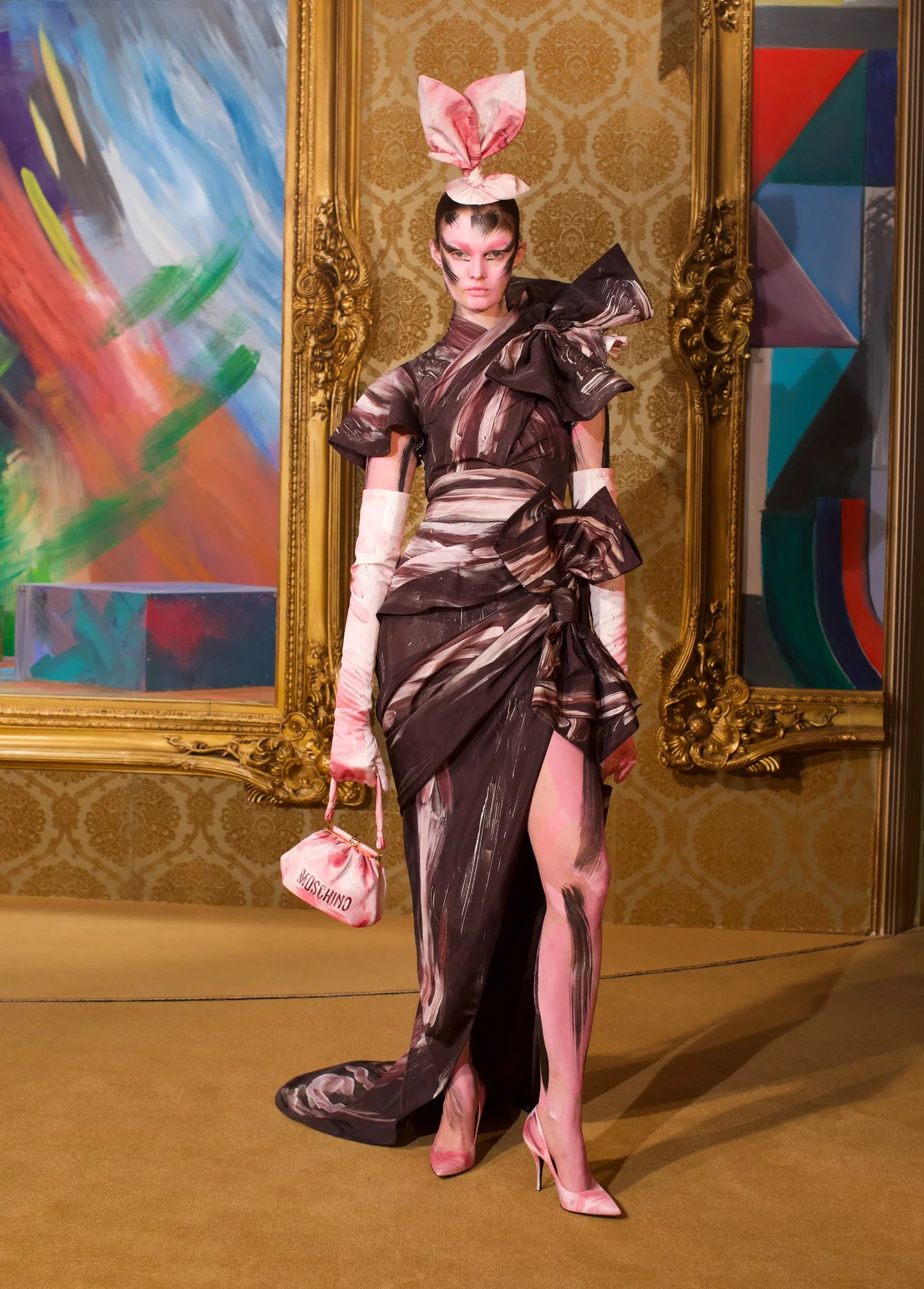 MOSCHINO COUTURE!- NWT 2021 Paint Stroke Evening Gown, Size 6