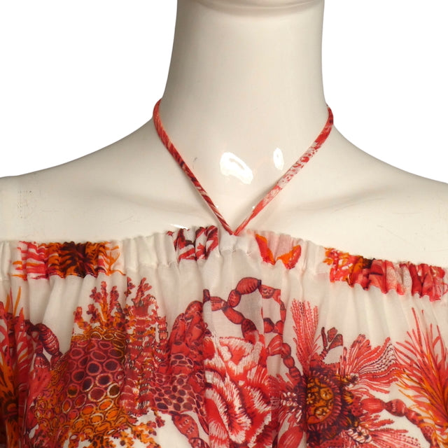 ROBERTO CAVALLI- Printed Batiste Blouse, Size 6