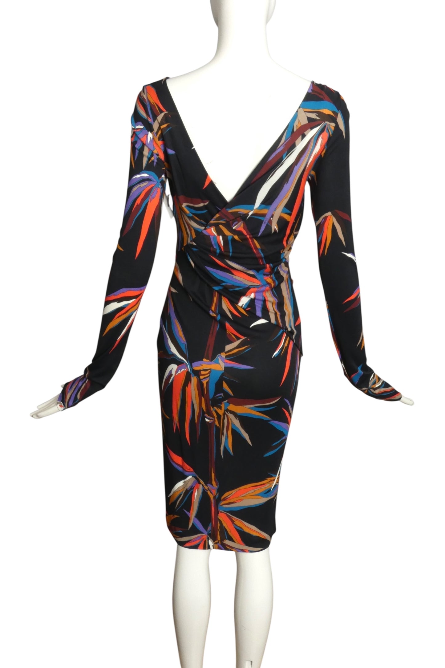EMILIO PUCCI- 2017 Bamboo Leaf Print Jersey Dress, Size 6