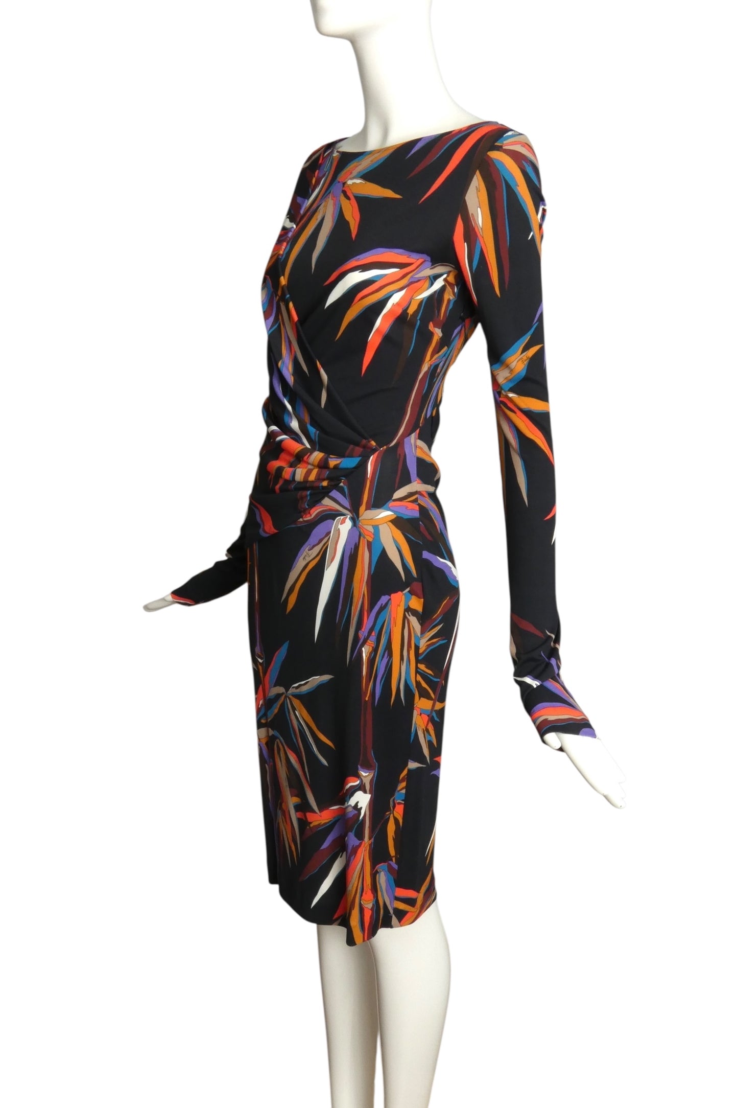 EMILIO PUCCI- 2017 Bamboo Leaf Print Jersey Dress, Size 6