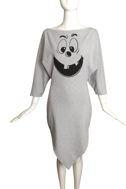 MOSCHINO COUTURE- 2020 Grey Jersey Ghost Dress, Size 6