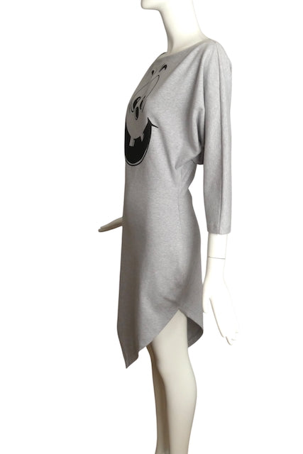 MOSCHINO COUTURE- 2020 Grey Jersey Ghost Dress, Size 6