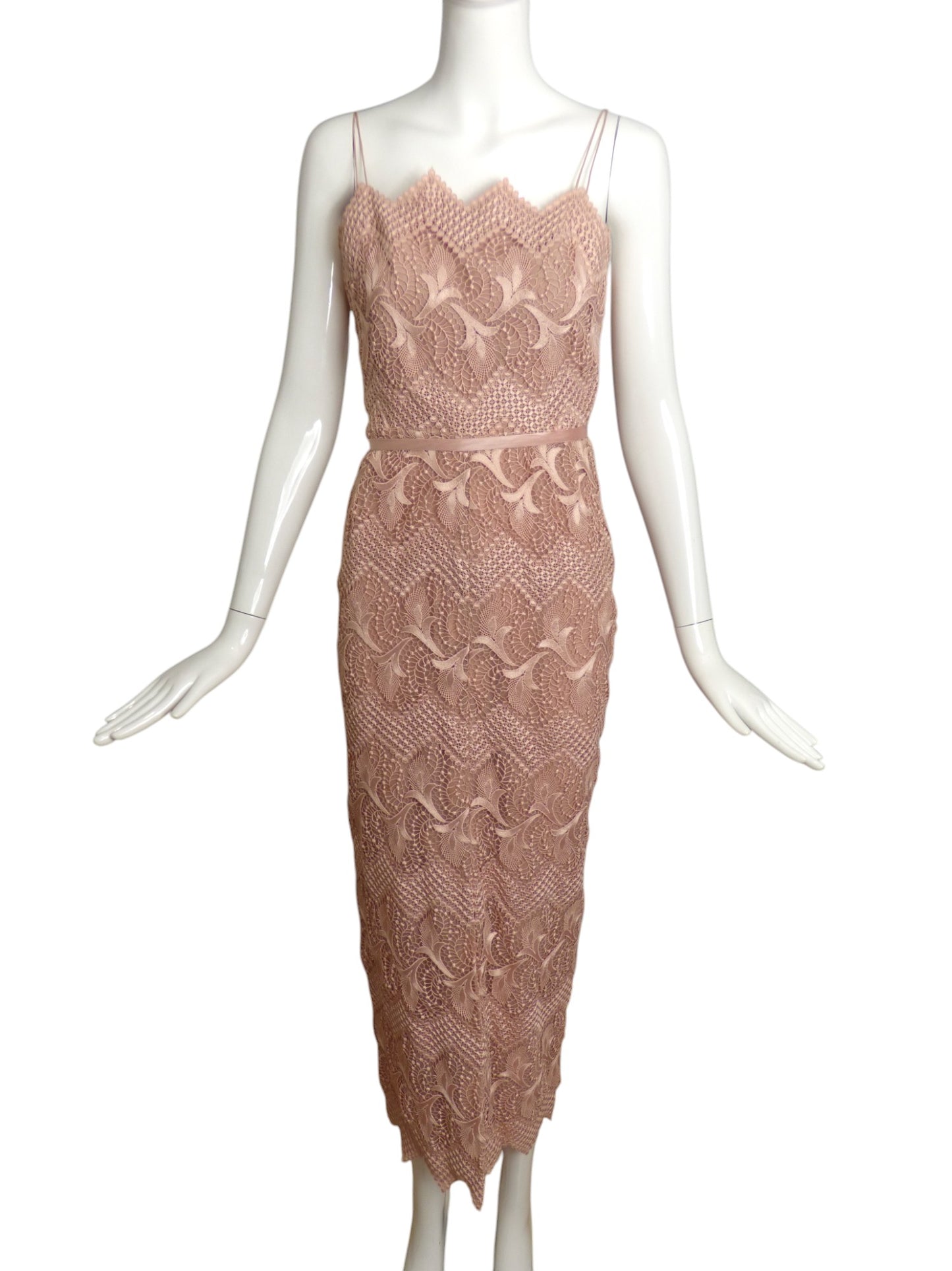 MICHAEL NOVARESE- 1980s Pink Lace Gown & Jacket, Size 6