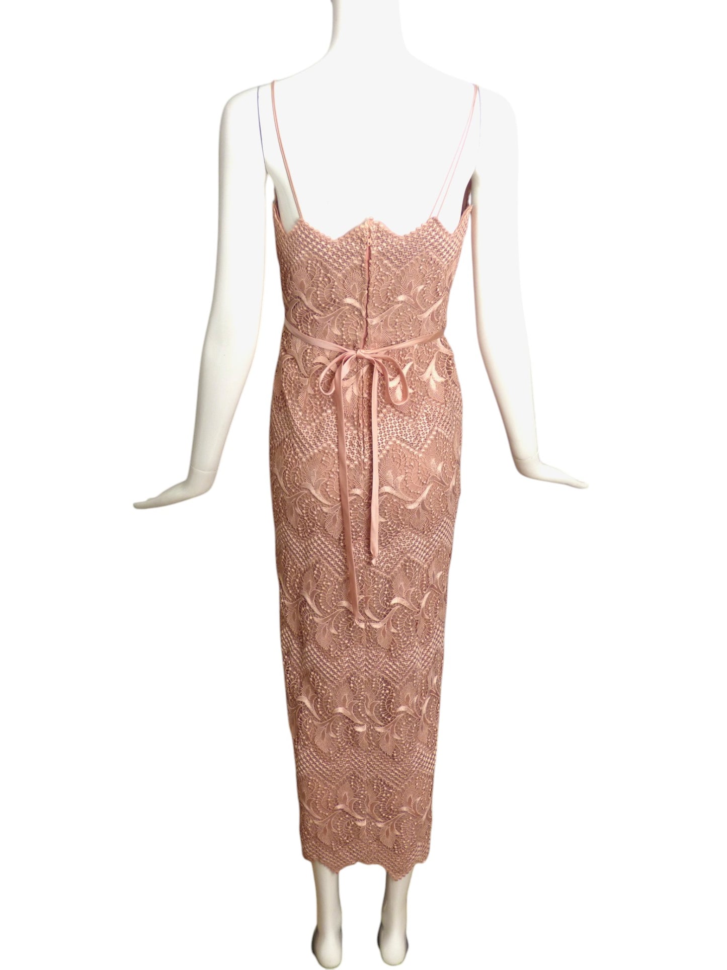 MICHAEL NOVARESE- 1980s Pink Lace Gown & Jacket, Size 6