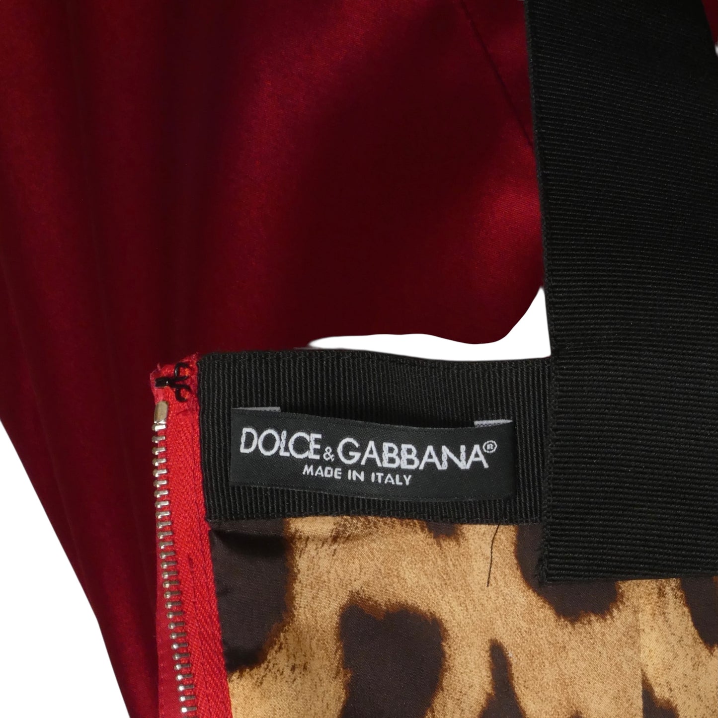 DOLCE & GABBANA- Red Satin Wiggle Dress, Size 6