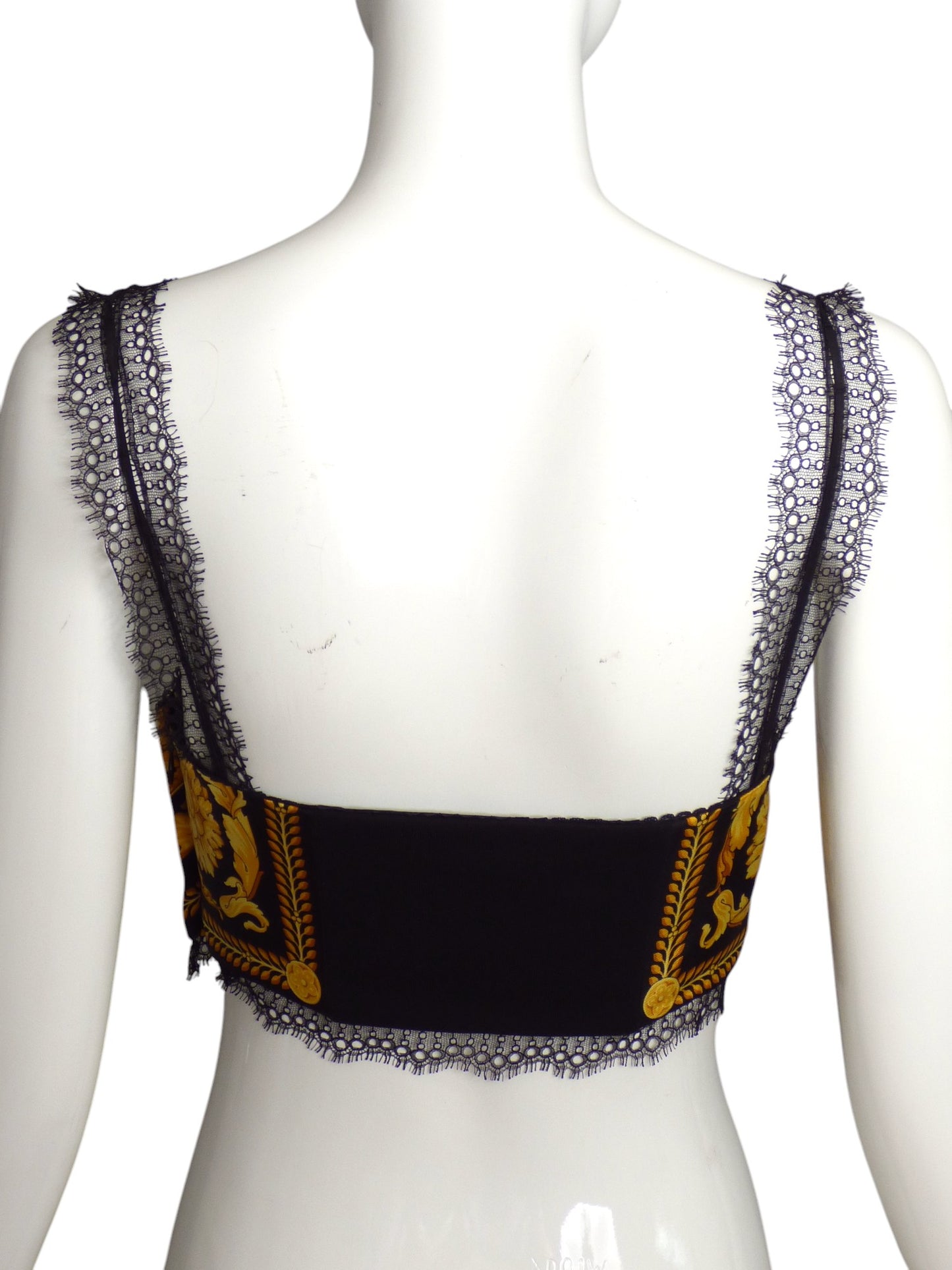 VERSACE- NWT 2024 Silk & Lace Bralette, Size 4