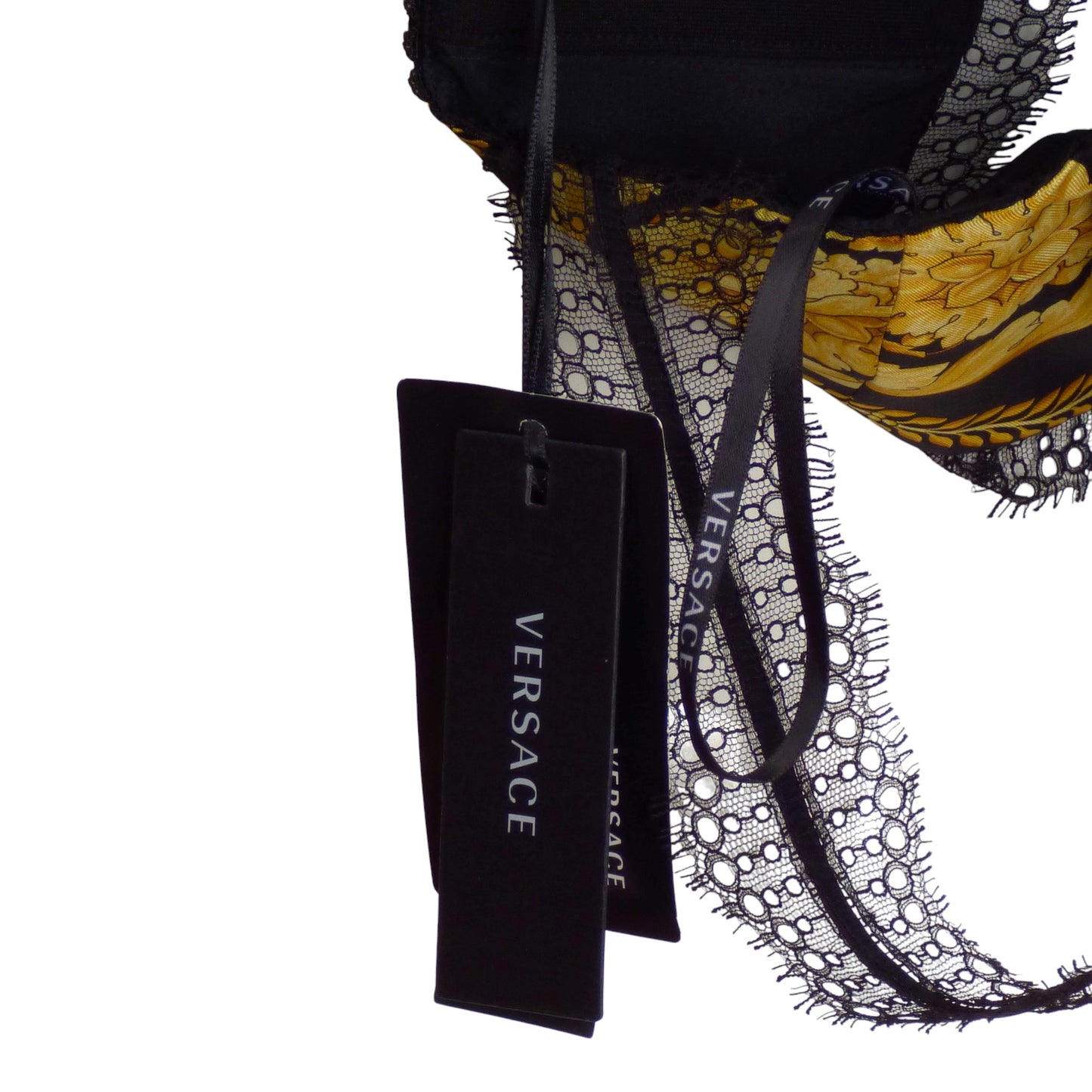 VERSACE- NWT 2024 Silk & Lace Bralette, Size 4