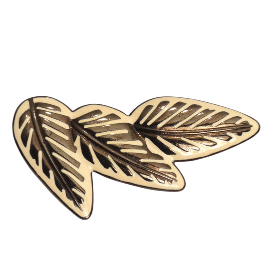 YVES SAINT LAURENT- 1980s Enamel Leaf Brooch