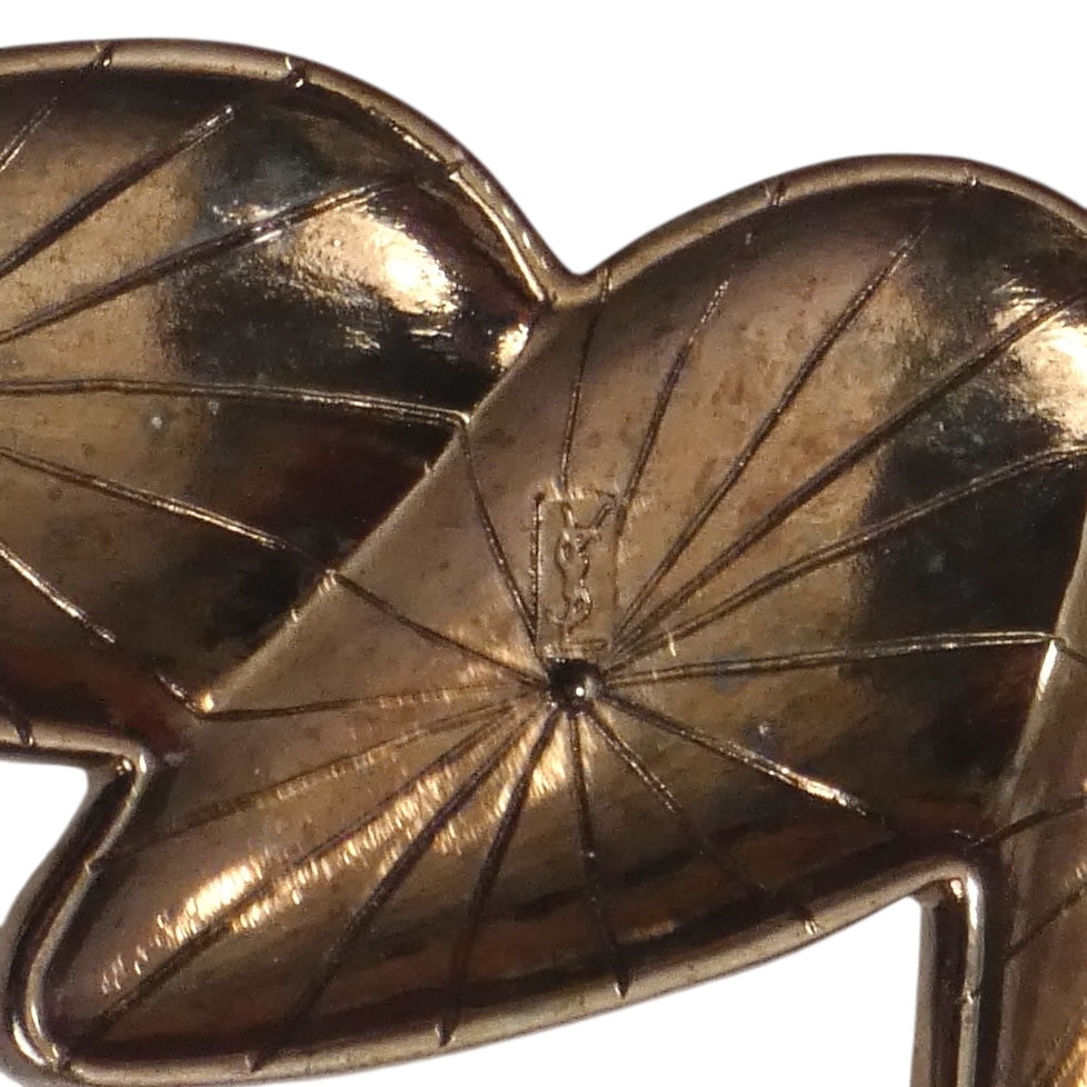 YVES SAINT LAURENT- 1980s Enamel Leaf Brooch