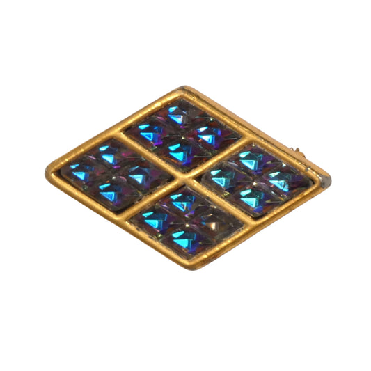YVES SAINT LAURENT- 1980s Multi Color Trapezoid Brooch