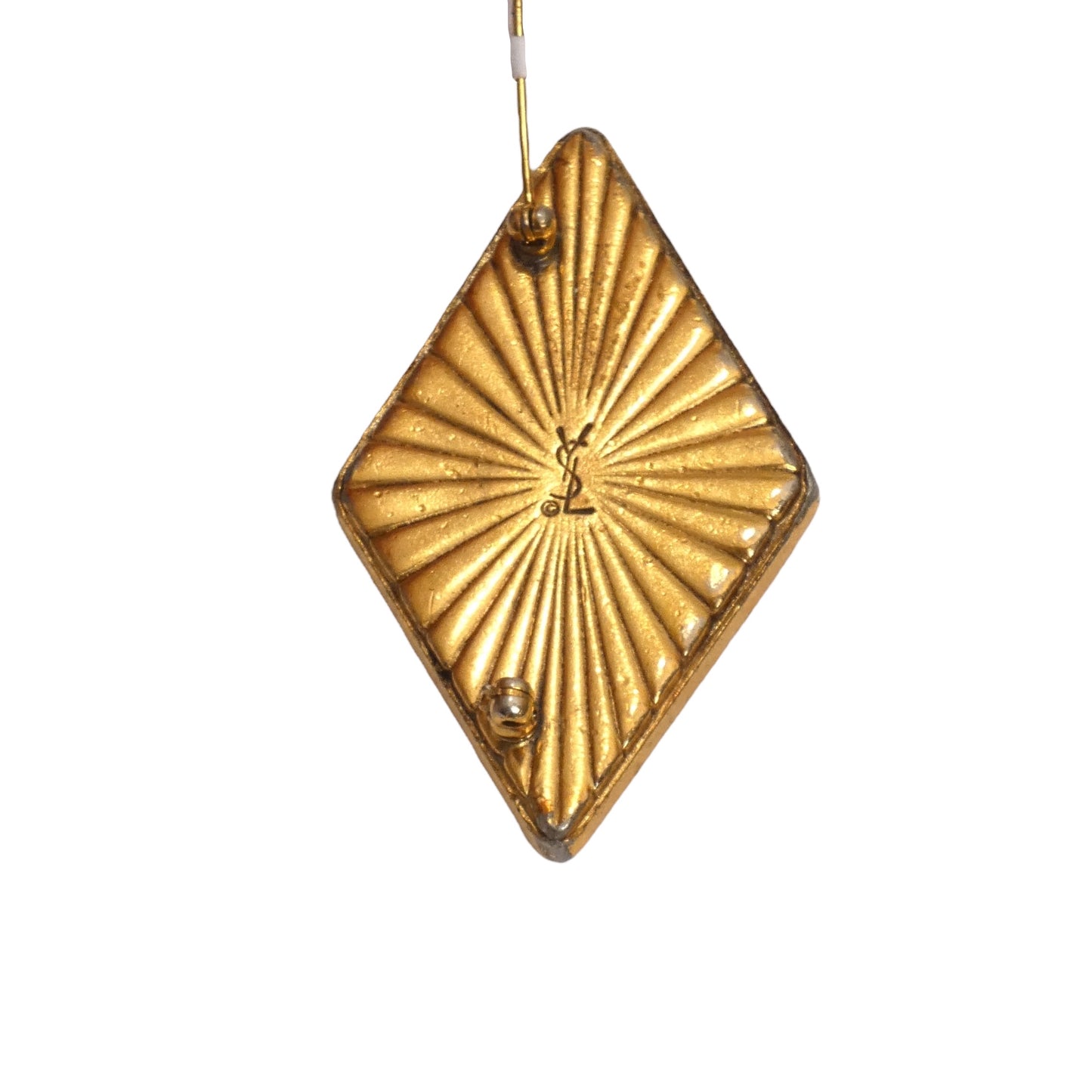 YVES SAINT LAURENT- 1980s Multi Color Trapezoid Brooch