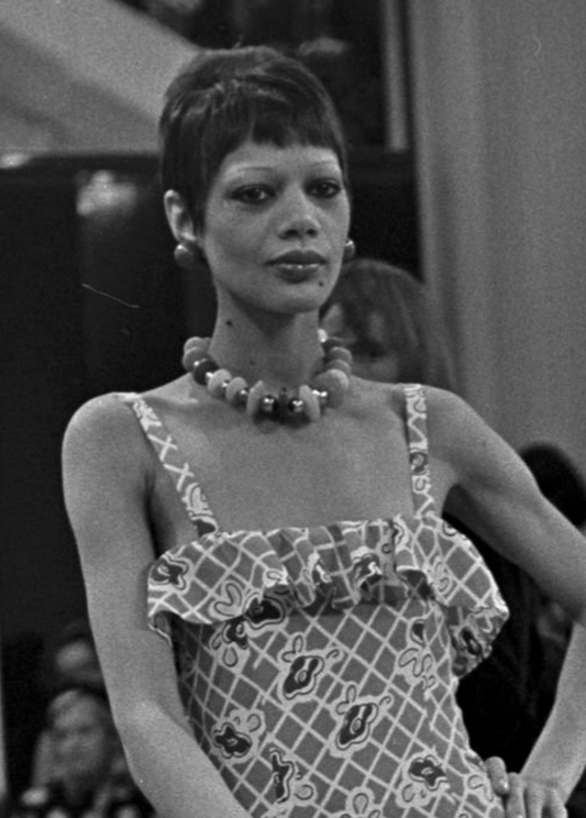 YVES SAINT LAURENT- 1973 White Plastic Bead Necklace