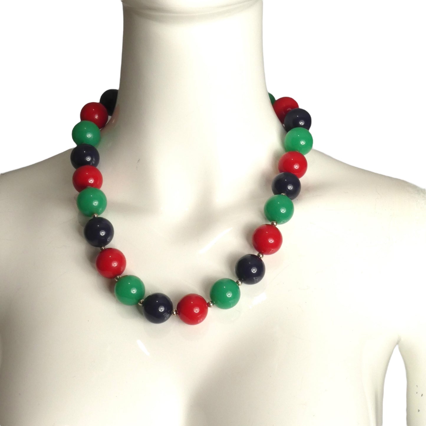YVES SAINT LAURENT- 1973 Multi Color Plastic Bead Necklace