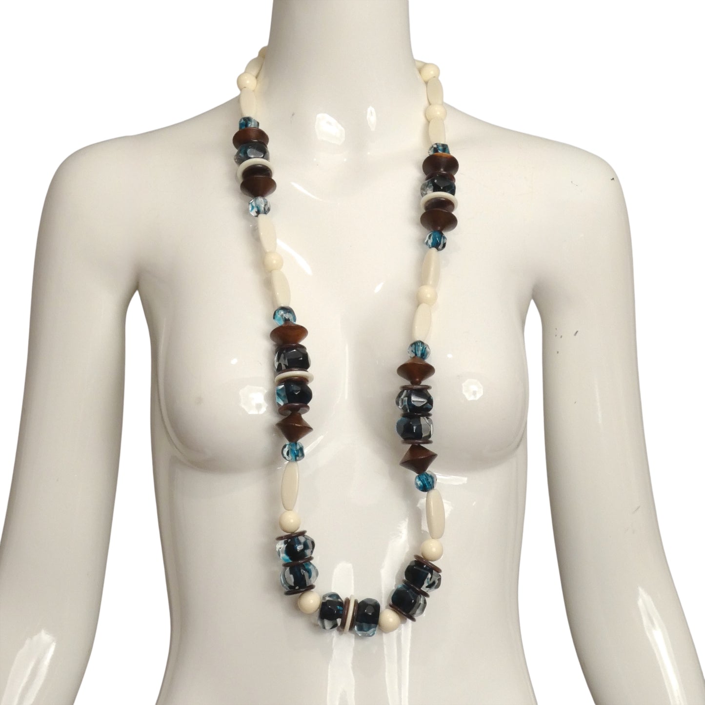 YVES SAINT LAURENT- 1980s Multi Shape Bead Necklace