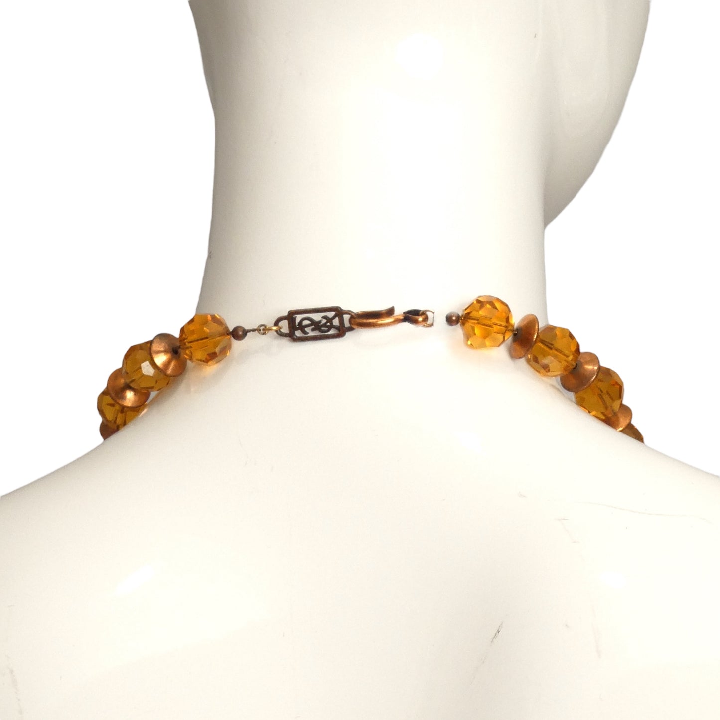 YVES SAINT LAURENT- Multi Color Glass & Metal Bead Necklace