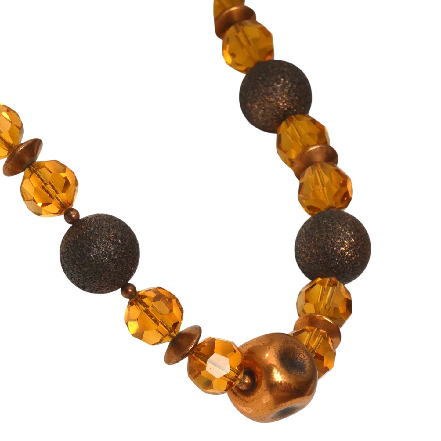 YVES SAINT LAURENT- Multi Color Glass & Metal Bead Necklace