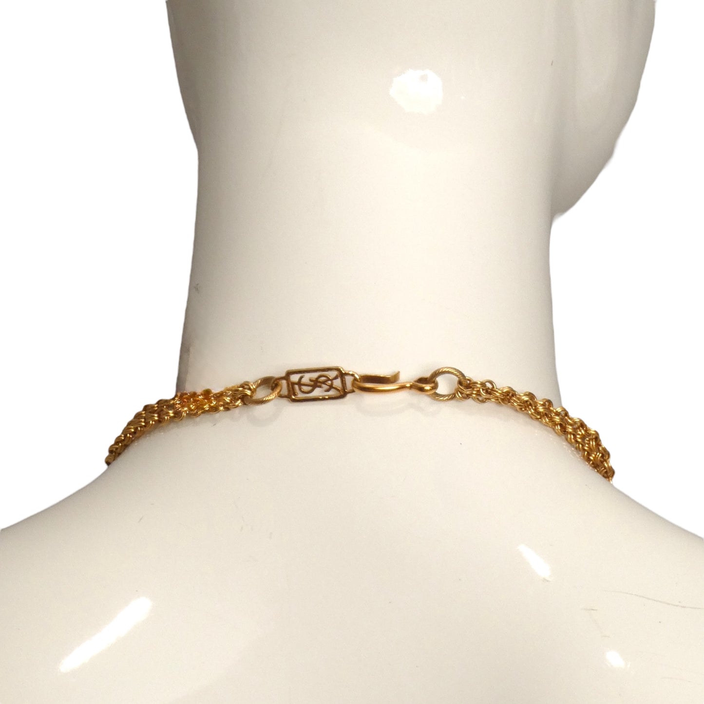 YVES SAINT LAURENT- 1980s Copper Bead, Ring & Tassel Necklace