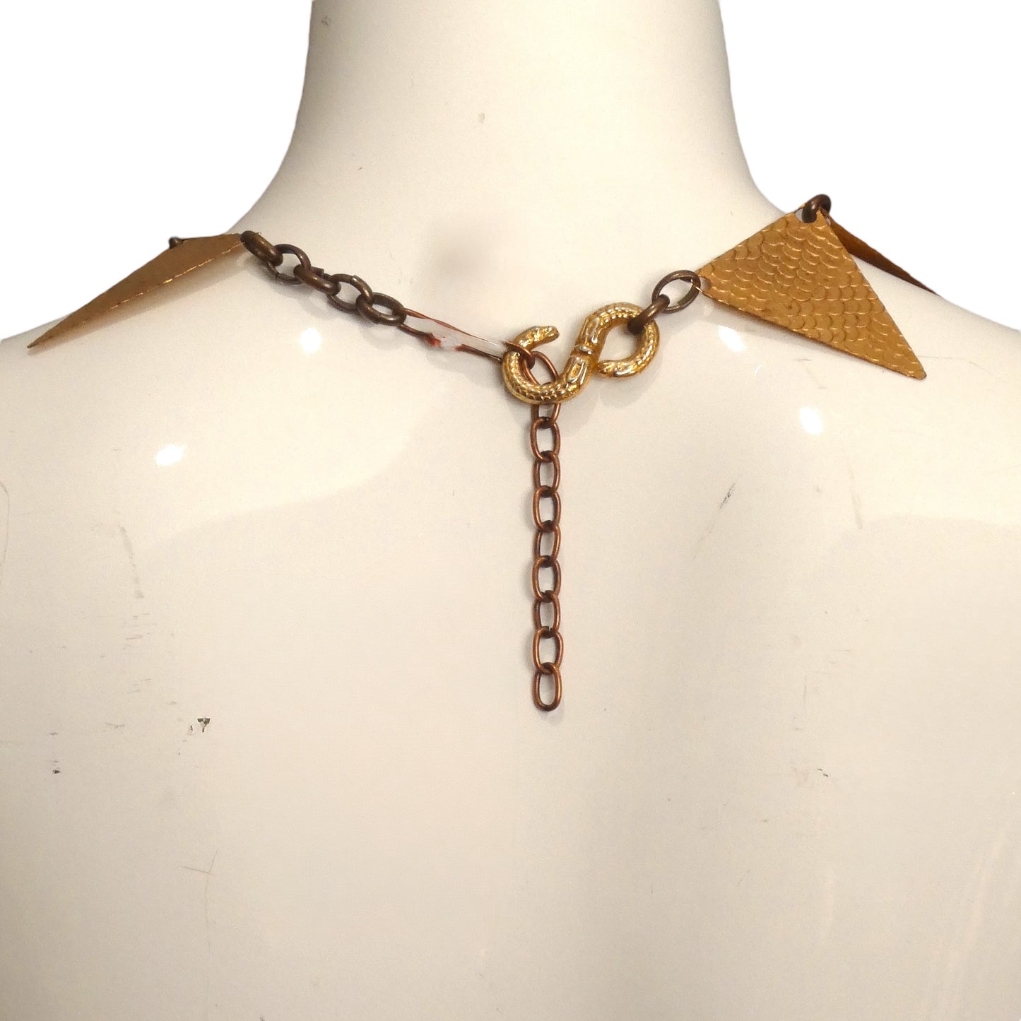 YVES SAINT LAURENT- Gold Metal Pennant Necklace