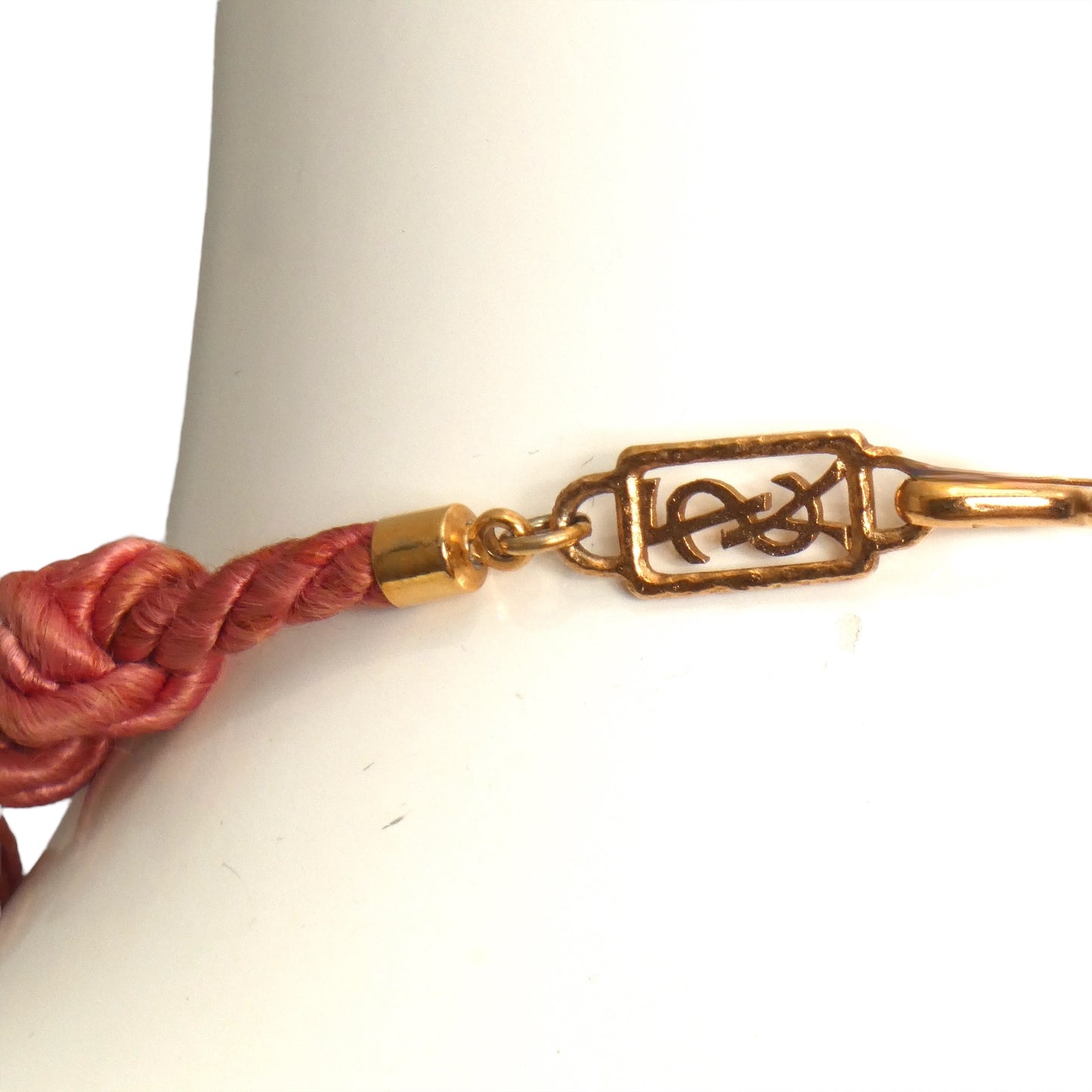 YVES SAINT LAURENT- 1980s Coral Rope Bead Necklace