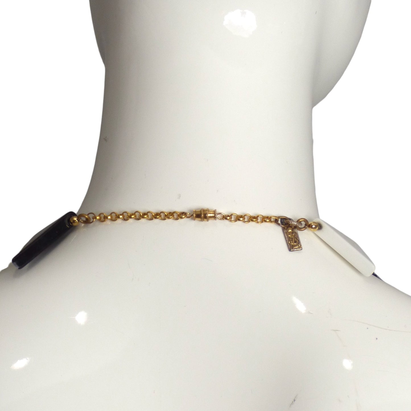 YVES SAINT LAURENT- 1970s Triangle & Diamond Lucite Charm Necklace