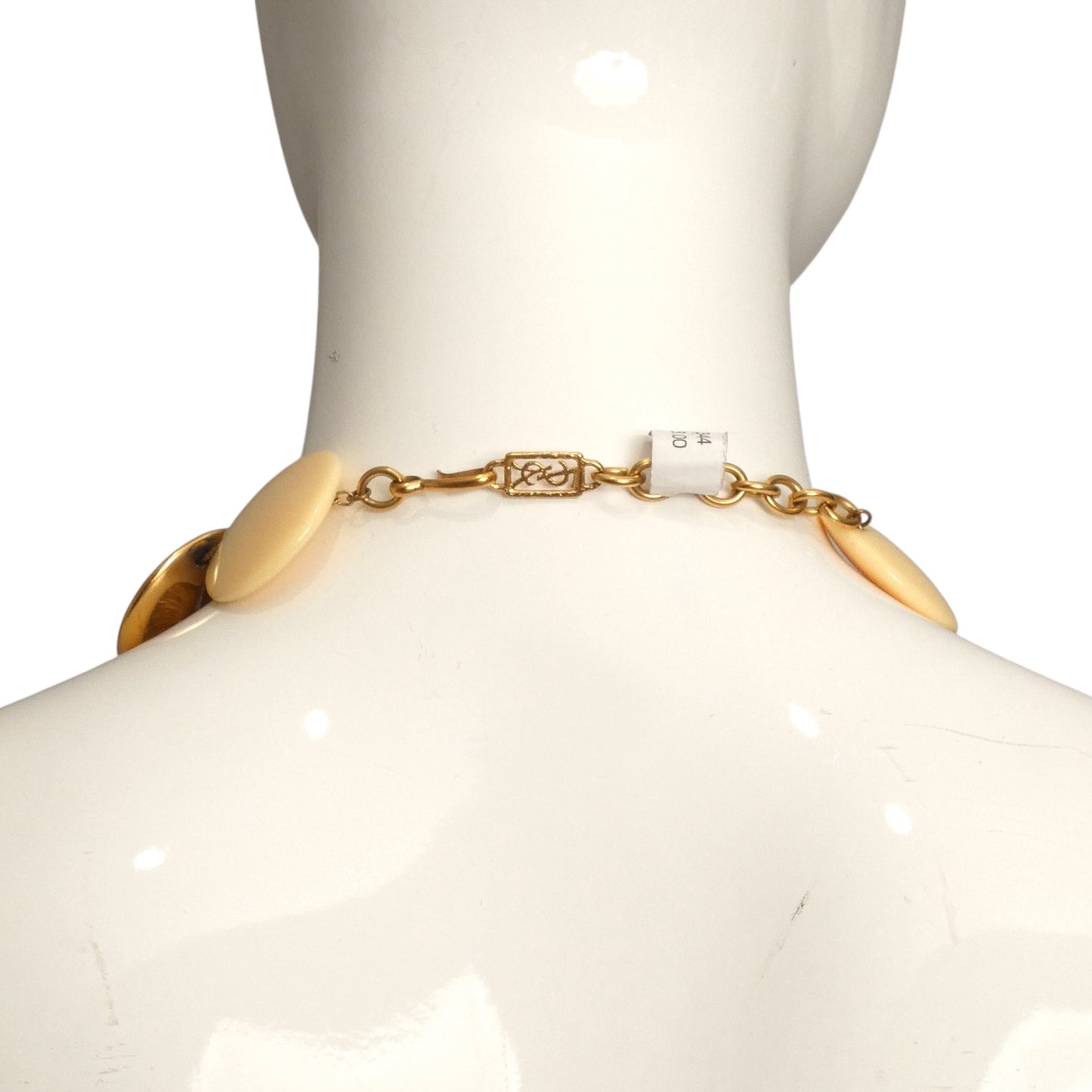 YVES SAINT LAURENT- 1984 Lucite & Metal Disc Necklace