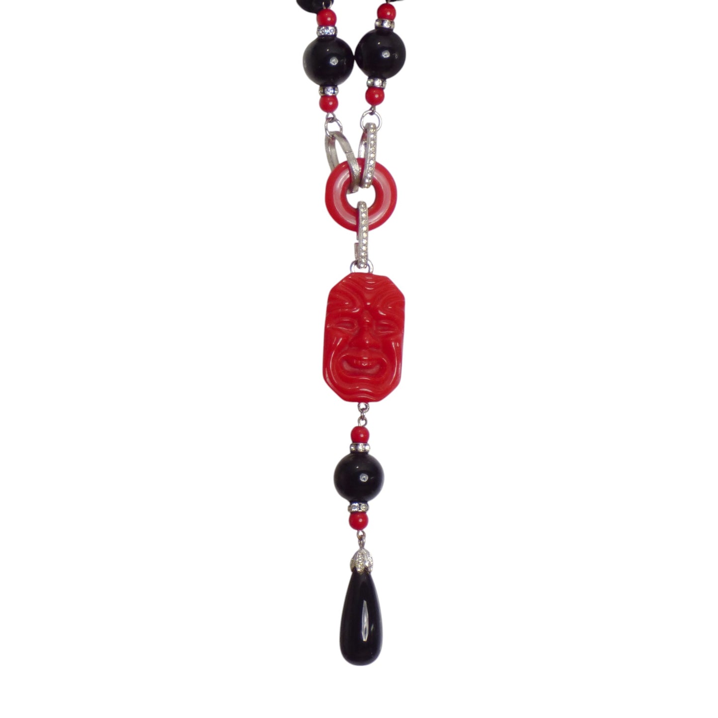 YVES SAINT LAURENT- 1980s Kabuki Mask Pendant Necklace