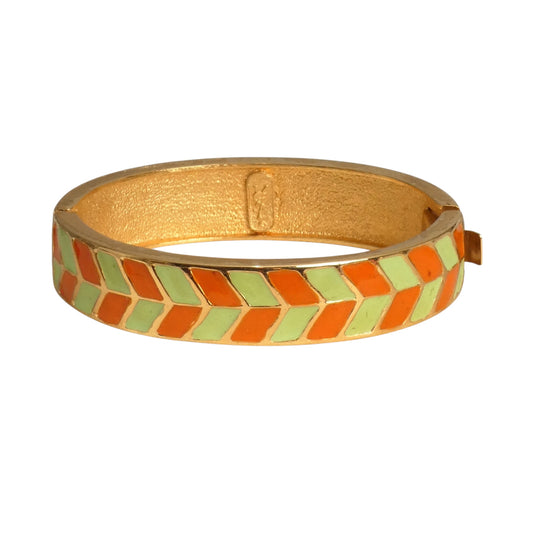 YVES SAINT LAURENT- 1980s Gold Metal & Pastel Enamel Bracelet