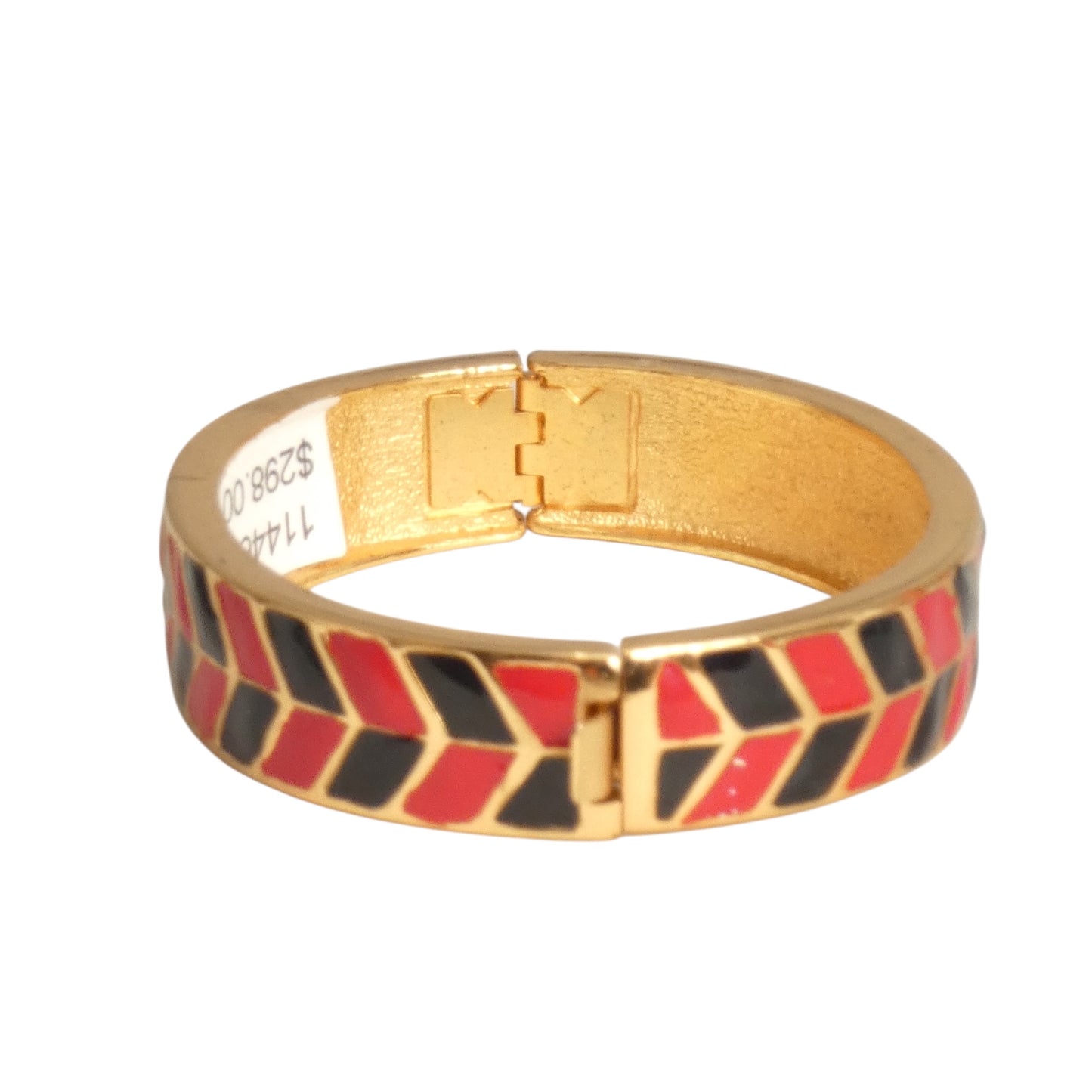 YVES SAINT LAURENT- 1980s Gold Metal & Multi Color Enamel Bracelet