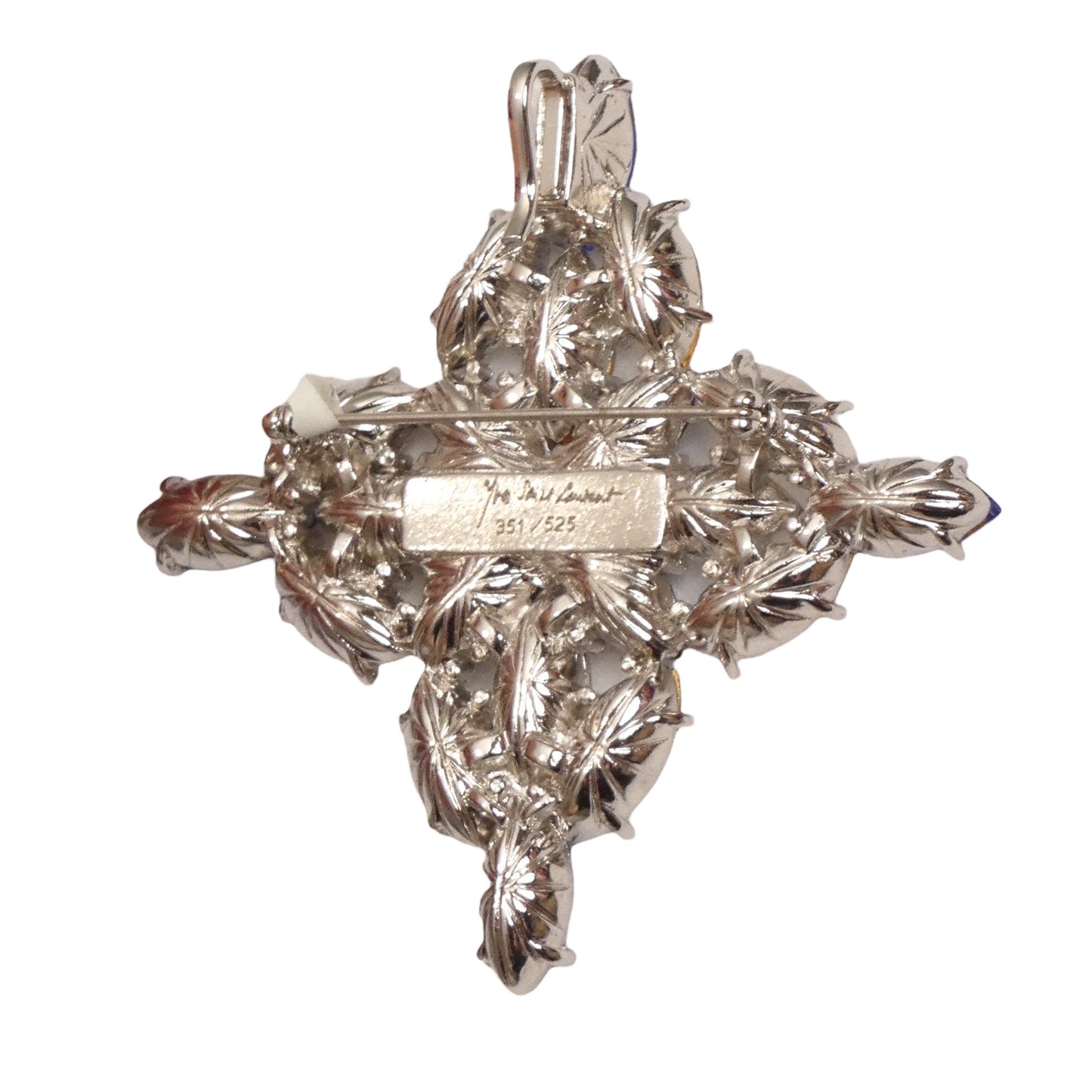 YVES SAINT LAURENT-1980s Numbered Ltd Ed Rhinestone Pendant Brooch