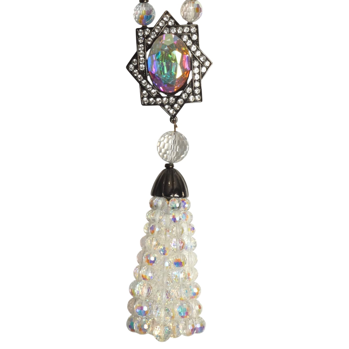 YVES SAINT LAURENT- 1980s 3pc Crystal Necklace/Earring & Brooch Set
