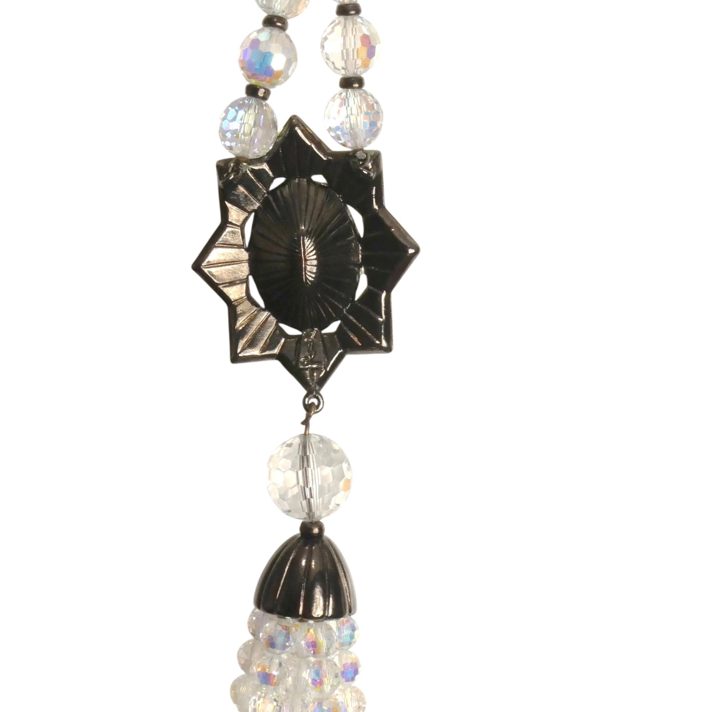 YVES SAINT LAURENT- 1980s 3pc Crystal Necklace/Earring & Brooch Set